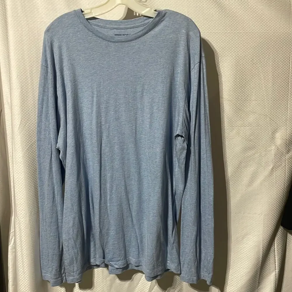 Banana Republic xl long sleeve💯cotton t shirt hearther baby blue euc worn once